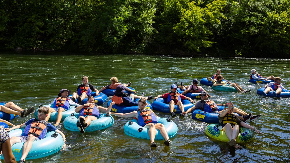 MTAC participants tubing down the Ocoee river. Photo by Angelina Sonoqui